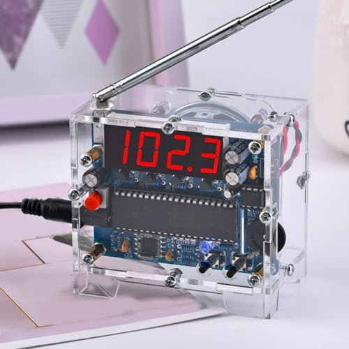 TEA5767 Radio DIY Kit FM Soldering Projects DIY Electronic Kits for Learning and Teaching Kids (DIY radio parts + speaker + case + 5V power supply)