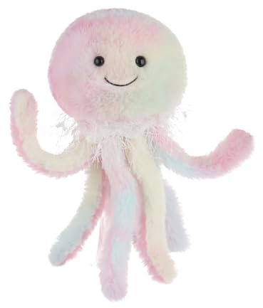 Apricot Lamb Quallen plüsch meerestiere Plüschtiere für Kinder, weiche niedliche Kuscheltier für Baby Mädchen und Jungen, Flauschige Quallen Mehrfarbig 26 cm