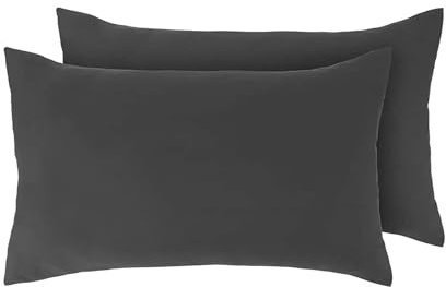 Rayyan Linen Pair of Pillowcases 100% Egyptian Cotton 200 Thread Counts, Pillow Cases 2 Pack (Charcoal Grey)