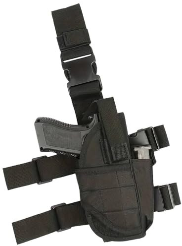 Bulldog Tactical Drop Leg Holster Universal Pistol Holster With Magazine Pouch (BLACK)