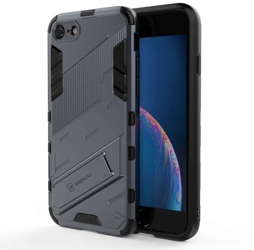 Knoowcase for iPhone 8 Case iPhone SE 2020 Phone Case SE 2022 Case iPhone 7 Case with Kickstand Military Grade Shockproof Hard PC Shell Soft TPU Bumper Case Heavy Duty Protective Phone Case, Gray