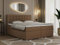 MKS MEBLE Boxspringbett Braun 140x200, Polsterbett 140x200 mit Bettkasten, Bett 140x200 mit Multipocket-Matratze H4, Boxspringbett 140x200 mit Kopfteil und Topper - H4 Braun Kunstleder - Susan