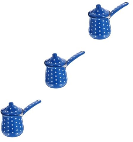 Ciieeo 3pcs Retro Enamel Kettle Pot Multi-Function Coffee Maker Turkish Coffee Supplies