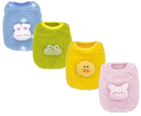 YorkieGogo 4-Piece Tiny Pet Clothes, Candy Colored Sweaters, Perfect for Newborn/Teacup Cats & Dogs (e.g., Chihuahuas, Yorkies), Rabbits, XXXS Shirts (XX-Small, Regular)