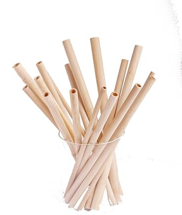 Lot de 100 pailles réutilisables en bambou de 7 mm de diamètre extérieur - Convient pour le lait, le thé, le café, le jus, les boissons gazeuses - Convient pour la maison, les fêtes, l'extérieur, les