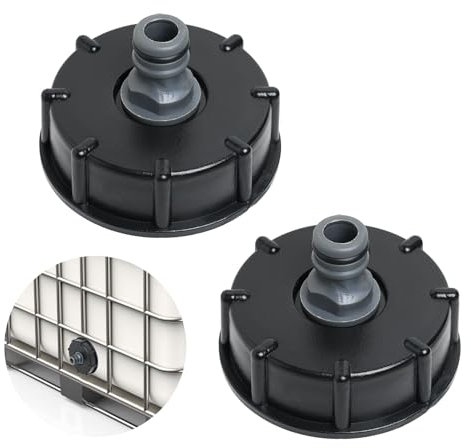 Wonvify Adaptateur de Bouchon de Réservoir IBC, S60x6 IBC Raccord, 1/2 Pouce Bouchon Trou Filetage, Convient pour Raccorder Le Tuyau de Jardin, Réservoir d'eau de Pluie IBC, Bouchon Cuve 1000L