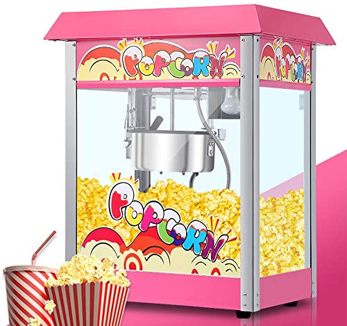 DLAZUM Máquina para Hacer Palomitas de maíz Completamente automática, extrusora de maíz eléctrica Profesional de Gran Capacidad y Alto Rendimiento para Fiestas navideñas, teatros, centros Comercial