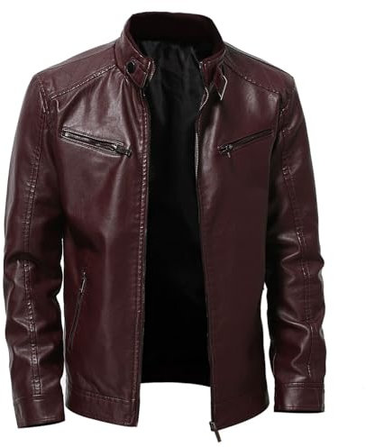 Giacca in pelle scamosciata Disponibile nelle taglie grandi di montone Biker Ecopelle Leather Giacca Invernale Da Lavoro Uomo Giubbotto Chiodo Uomo Rosso Piumino Invernale UomoGiacca Parka Uomo