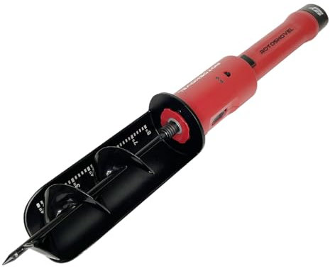 Rotoshovel - Pelle à main motorisée avec tarière et arrêt de sécurité pour le jardinage, l'aménagement paysager et la plantation - Batterie 12 V et chargeur inclus