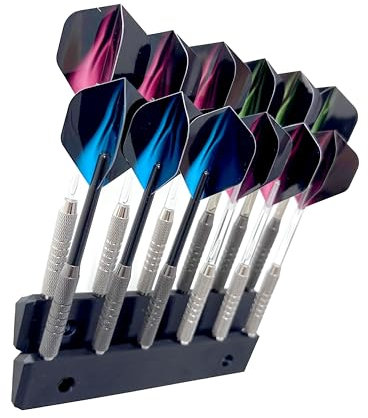 The Good Idea Dart-Halterung zur Wandmontage, 2 Stück, für 12 Dartpfeile (je 6 Stück), vertikale oder horizontale Dartaufbewahrung für Stahl und weiche Spitze, Spielzimmer-Display