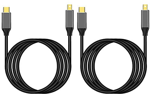 Reinscer 2X Câble USB C vers Mini Displayport Câble USB Type C 3 vers Mini DP Câble Adaptateur 4K