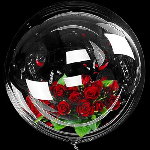 AUNGKWANG 6 Stück Bobo Klar Ballons, 90cm Jumbo Bobo Klar Luftballons, Transparente Blasen BoboBallons, Wiederverwendbare Bubble Ballons, für Geburtstag Hochzeit Jahrestag Party Dekoration (36Zoll)