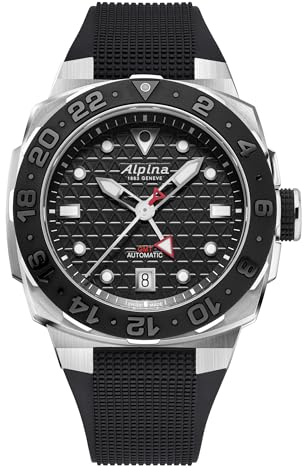 Alpina Men's Seastrong Extreme Swiss Made 3-Hand Date Automatic GMT Watch, Luminous, Stainless Steel, Sapphire Crystal, 39mm x 40.5mm, 300M Water Resistant