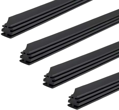 Tuxihapp Silicone Wiper Blade Refill 28 Inch, Frameless Windshield Wiper Insert Rubber Strips, Universal Boneless Wiper Blade Replacement for Cars SUVs Trucks, 4 Pack(Black)