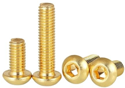 Vis à six pans creux à tête demi-ronde en laiton M2 M2.5 M3 M4 M5 M6 M8 M10 M12 et boulon à six pans creux doré(M4*50mm)