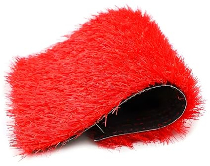 RybdaFDc Roter Kunstrasen, Farbiger Kunstrasen for den Außenbereich, leicht zu reinigender Kunstrasen for den Außenbereich, for die Balkonterrasse(Red1,2x8m(6.56x26.24ft))