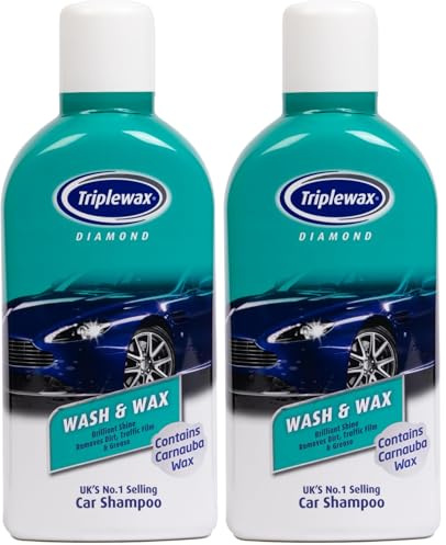 Triplewax Wash & Wax 1L (2 Pack) – High-Foam Car Shampoo for Glossy Finish