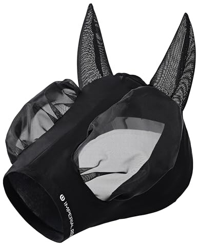 Imperial Riding Fliegenmaske „Trail Ride Basic“ elastischer Insektenschutz, Schwarz, Cob
