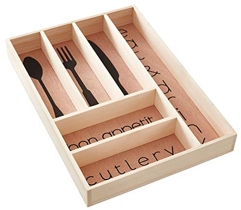 Premier Housewares - Bandeja para Cubiertos (Madera de Pino), Madera de Pino, Natural, Talla única