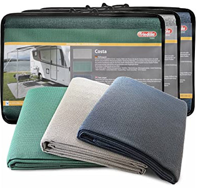 Primaflor Vorzeltteppich - Costa, Grau, 2,50m x 6,00m, Viele Größen und Farben, Wasserdurchlässiger, Atmungsaktiver Zeltboden inkl. Tragetasche, Outdoor Teppich für Camping, Wohnmobil Bodenmatte