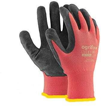Ogrifox 24 Paar Sicherheitshandschuhe, strapazierfähig, Latex-beschichtet, für Gartenarbeit und Arbeiten