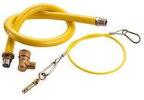 COMMERCIAL GAS HOSE TWIST & TURN ELBOW BAYONET 1/2x 1.5m CATERING YELLOW