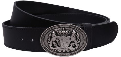 Moschen-Bayern Trachtengürtel Herren Lederhose Wappen Lederhosengürtel Schwarz 90