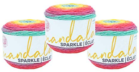 Lion Brand Yarn Mandala Sparkle Garn, Crux, 3 Stück