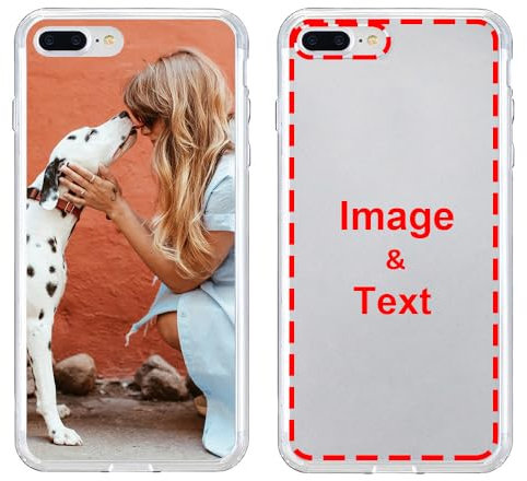 MXCUSTOM Personalised Phone Case for Apple iPhone 8 Plus iPhone 7 Plus, Customised with Photo Image Text Picture Design Make Your Own Phone Cover [Clear Soft TPU Slim Shockproof] (FXT-CR-P1)