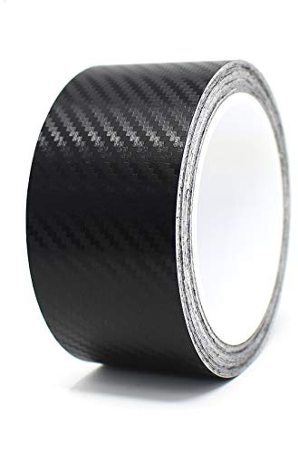 Finest Folia 10 Meter (1,79€/Meter) Zierstreifen Auto Motorrad Boot Modellbau Farbauswahl Dekorstreifen Seitenstreifen Klebestreifen (Carbon Schwarz, 50mm Breite)