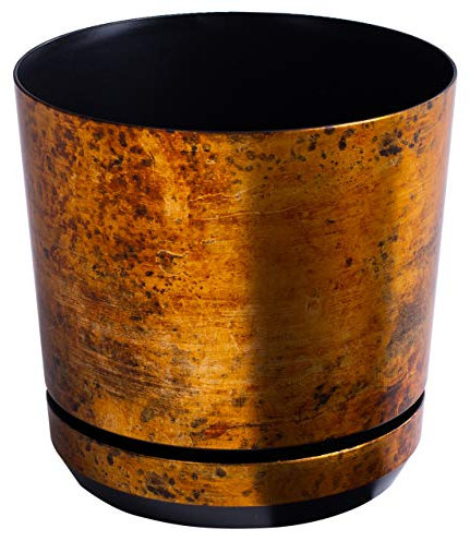 KORAD Blumentopf/Übertopf Rost 21 cm - Pflanzkübel aus Hochwertiger Kunststoff - Dekorativer Topf für Pflanzen