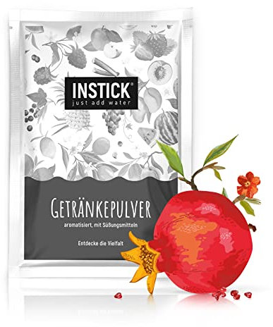 INSTICK Zuckerfreies Instant-Getränk (Granatapfel) – 1 Packung für 18 L – Veganes Getränkepulver Kalorienarm & Vitamin C – Instant-Pulver
