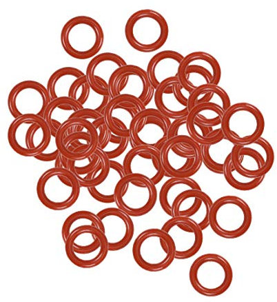 sourcing map 50 Stk. Silikon O Ring VMQ Dichtung 8 mm Außen 5 mm Innen 1,5 mm Breite Rot