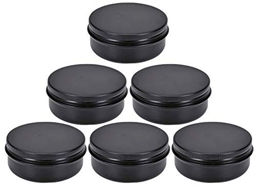 6 barattoli di latta rotondi in alluminio nero da 150 ml con coperchio a vite vuoti in metallo contenitori per campioni cosmetici lattine da viaggio per balsamo per labbra crema artigianato gioielli