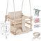 MAMOI® Babyschaukel, Schaukel Indoor und Outdoor, Holzschaukel für Baby und Kinder, Kinderschaukel, Schaukeln aus Holz, Kleinkinderschaukel für kinderzimmer und Aufhängehaken, 3 in 1