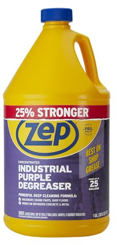 Zep Industrial Purple Cleaner and Degreaser Concentrate - 1 Gallon (1 Unit) R45810 - Powerful Deep Oil and Grease Cleaning Formula for Machinery, Engine Parts, Shop Floors, Garages
