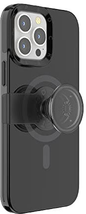 PopSockets: PopCase for MagSafe - Phone Case for iPhone 13 Pro Max with a Repositionable PopGrip Slide Phone Stand and Grip with a Swappable Top - Black