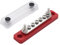 Gloaso 100A Bus Bar Kupfer Sammelschiene 12V-48V DC mit 2 x M5 Bolzen, 5 x #8/32 Schraubklemmen Batterie Verteiler, 100 Amp Mini Busbar Sammelschienen mit Abdeckung, Rot