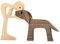 Pet Lover Gifts Holzskulptur, Familie & Welpe, Holzskulptur, einzigartiges, handgeschnitzt, Holzfigur für Hunde, menschliche Statue, Haustierliebhaber, Geschenke für Holzskulptur (Man und Hund)