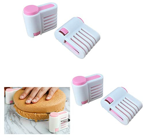 Ziranee Gâteau Trancheuse,4 PCS Trancheuse Coupe Fixateur Portable Gâteau Réglable Set Gâteau et Pain Cutter Toast Cut à Gâteau Niveleur Réglable Pain Slicer Gâteau pour Gâteau Pain Toast