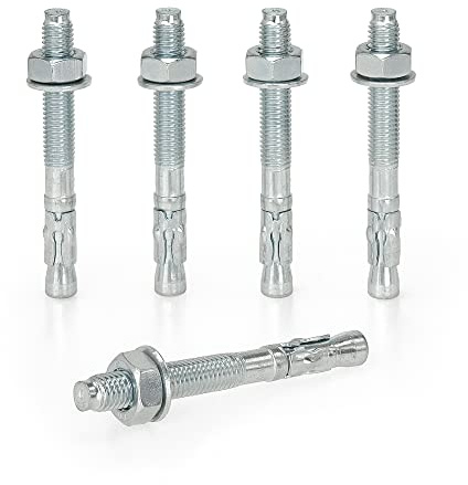 KM TRADE Bolzenanker - Schwerlastanker aus verzinktem Stahl mit ETA Zulassung, Option 7 - M10 x 75 mm, fixierbare Dicke: 10 mm - 10 Stück