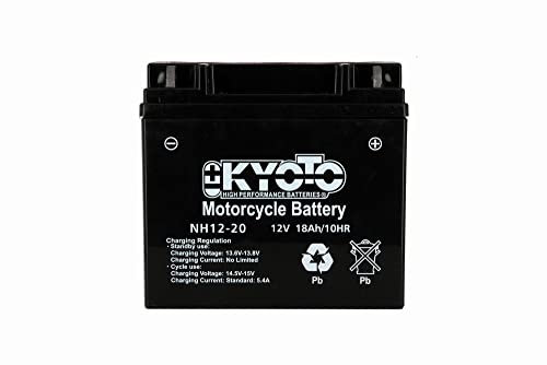 Batteria moto Kyoto NH12-20 (51913 YT19BL-BS) AGM - Senza manutenzione - 12 V 18 Ah - Dimensioni: 176 x 75 x 167 mm compatibile con BMW R850R/RT/GS, R259 850