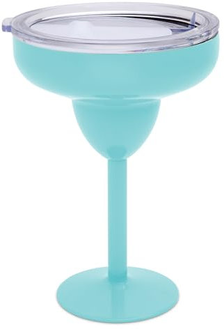 Better Dweller Vacuum-Sealed Metal Margarita Glass with Lid, Insulated Tumbler Mug, Steel Cup for Vacation, Pool, and Ice Cold Margs on the Beach (Blue)