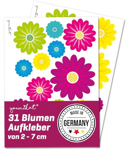 Blumen-Aufkleber Set in verschiedenen Motiven (Gerbera Bunt)