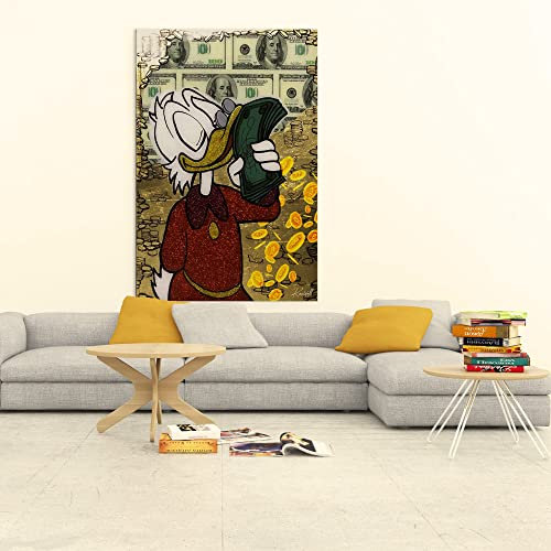 Dagobert Duck - Luxe Acrylglas Wandbild - 75 x 100 cm - Kanwall - Malerei Wanddeko - Kunstwerke