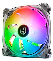 NOX XTREME PRODUCTS Hummer X140 -NXHUMMERX140FAN- Ventilador para Caja PC 140mm, ARGB, 7 aspas traslúcidas, diseño silencioso super slim, rodamientos hidráulicos, esquinas soporte goma, Negro