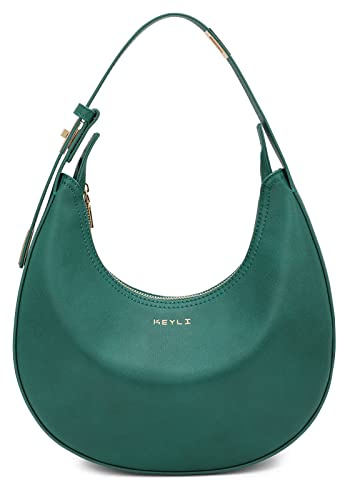 Keyli Schultertasche, stilvoll, lässig, Clutch, Geldbörsen für Damen, 3-fach verstellbarer Riemen, Tragetasche mit Reißverschluss, Grün