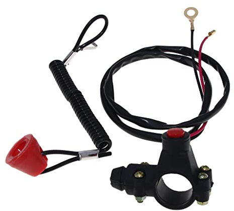 VOANZO Interruttore di Sicurezza per Cordino di Sicurezza Interruttore per Manubrio Moto per Moto ATV Quad Dirt Bike