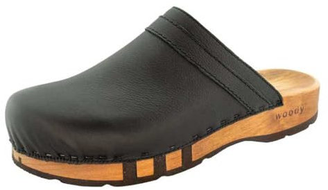 woody Herren Harry Holzschuh, schwarz, 47 EU