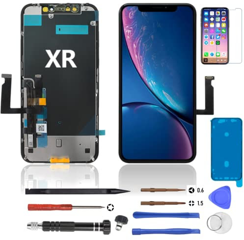 NB+ Écran tactile de rechange pour iPhone XR LCD 6,1 avec cadre numériseur, outil de réparation avec modèle A1984 A2105 A2106 A2107 A2108